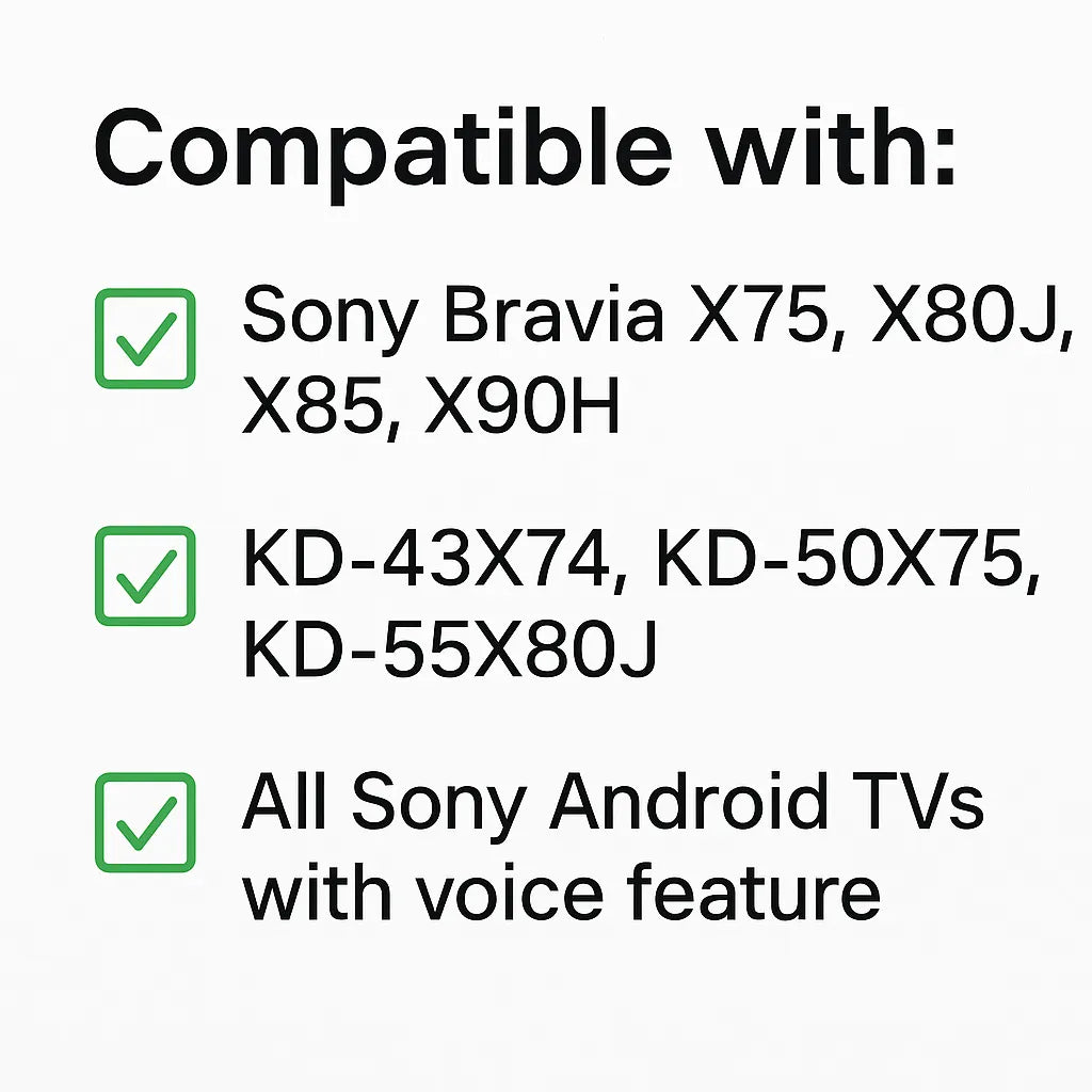 Sony Smart TV remote compatibility list with Bravia and Android TV models