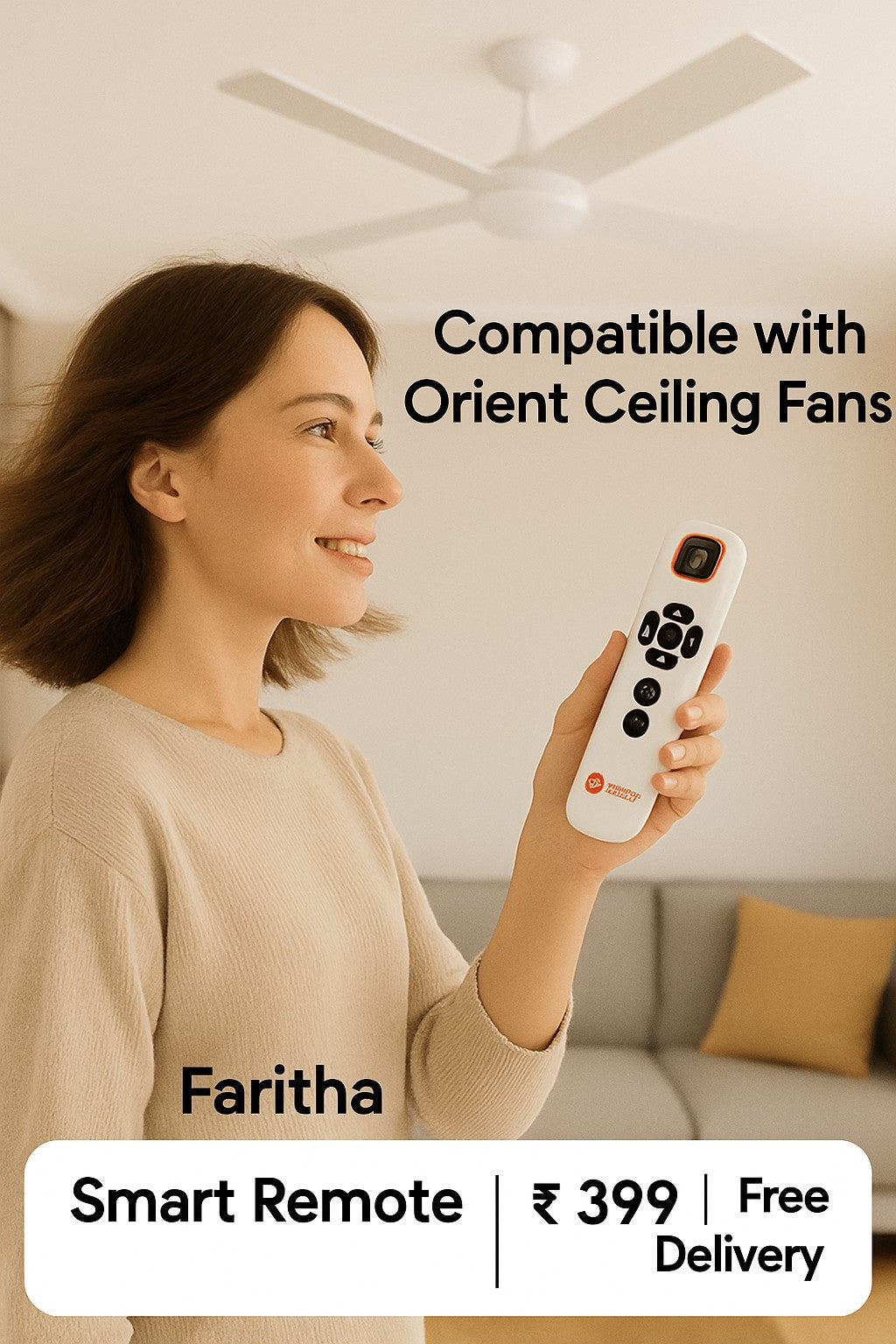 Orient fan remote with ceiling fan — RF signal no line of sight needed India 2026