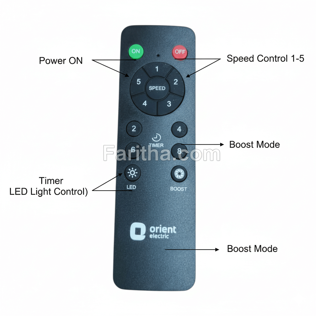 Orient ceiling fan remote pairing — how to pair India Faritha 2026