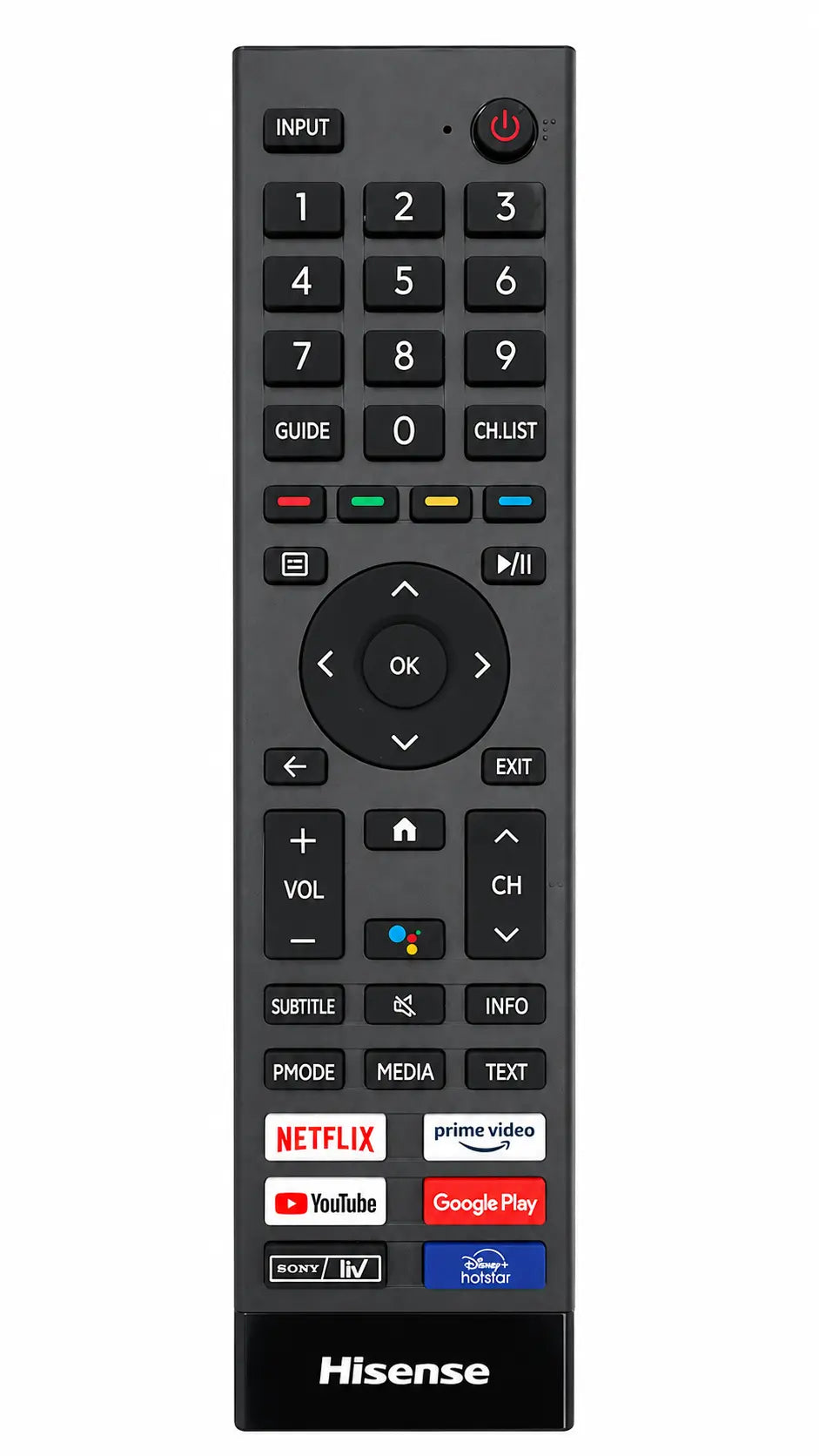 Original Hisense Smart TV remote control with Netflix Google Voice Hotstar YouTube and Prime Video