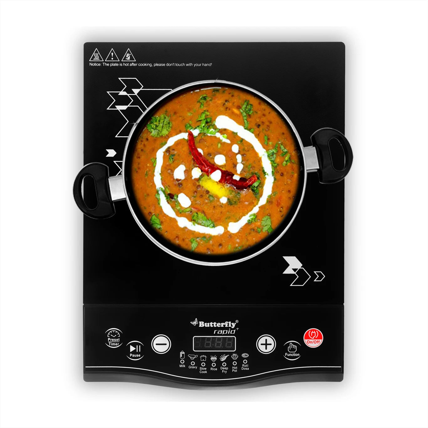 Butterfly Rapid Plus 1700W Induction Cooktop with Preset Menu & LED Display#