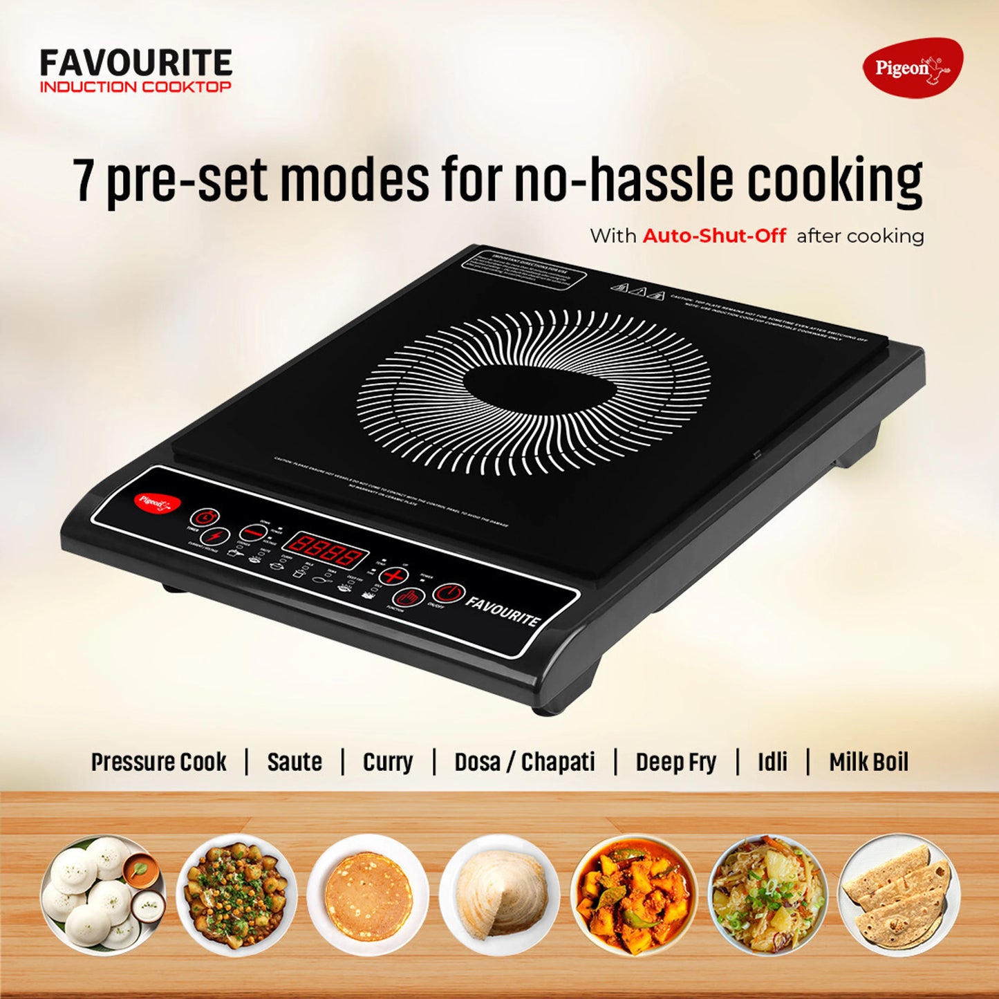 Pigeon  Induction Cooktop Push Button Electric Stove Portable Black #