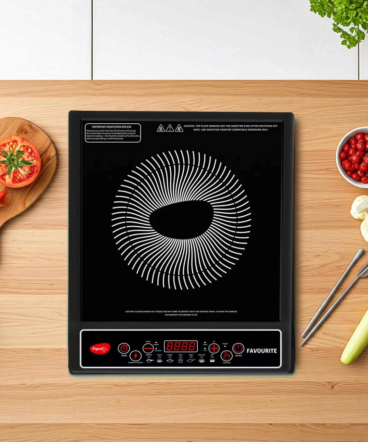 Pigeon  Induction Cooktop Push Button Electric Stove Portable Black #