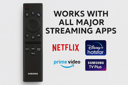Samsung Smart TV remote compatibility with Netflix, Hotstar, Prime Video, and Samsung TV Plus