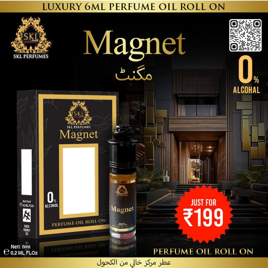 Magnet Perfume Oil Roll-On – 6ml | Alcohol-Free, Long-Lasting Fragrance"