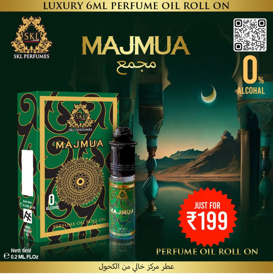 Majmua 6ml Perfume Oil Roll-On – 0% Alcohol, Long-Lasting Scent