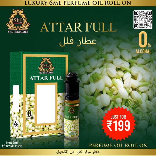 Luxury Attar Perfume Oil 6ml Roll-On – Alcohol-Free Elegance"