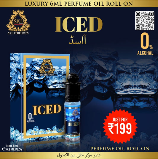 Iced Bliss 6ml Perfume Oil Roll-On | 0% Alcohol | Refreshing & Long-Lasting Fragrance