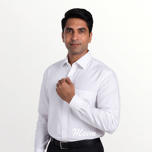 Poomex White Comfort Cotton Shirt – Half Sleeve 42 Size Daily Wear India