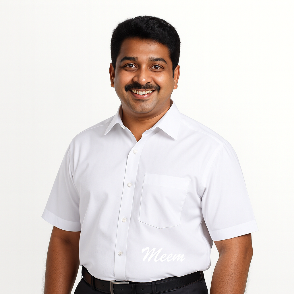 Poomex White Comfort Cotton Shirt – Half Sleeve 42 Size Daily Wear India