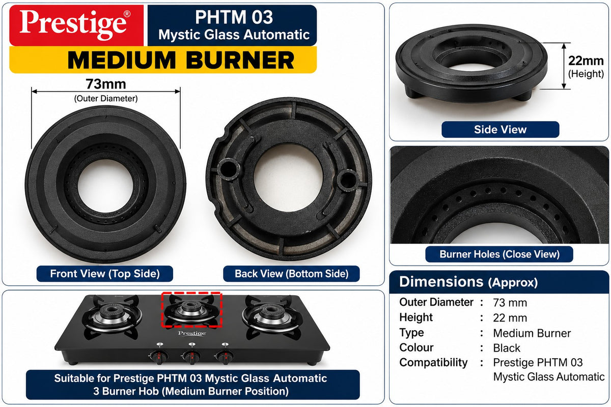 Prestige PHTM 03 Mystic Glass Automatic - Medium Burner