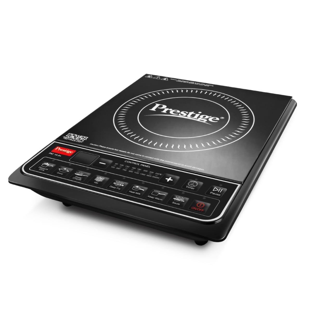 Prestige PIC 16.0 Plus 2000W induction cooktop with preset menu