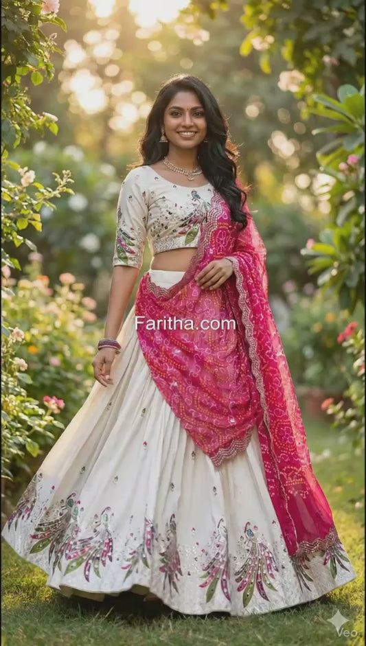 Chitrarekha Superior Silk Embroidered Lehenga with Georgette Dupatta for Women #