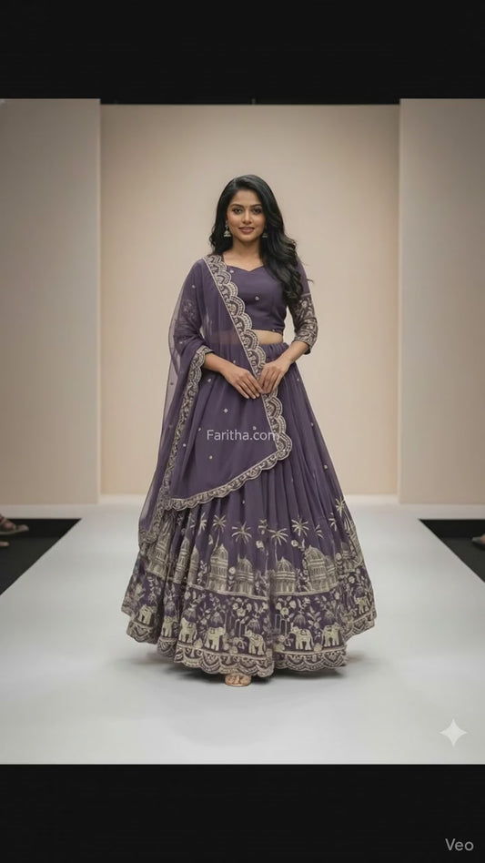 Kashvi Superior Art Silk Embroidered Lehenga with Choli & Dupatta Set #