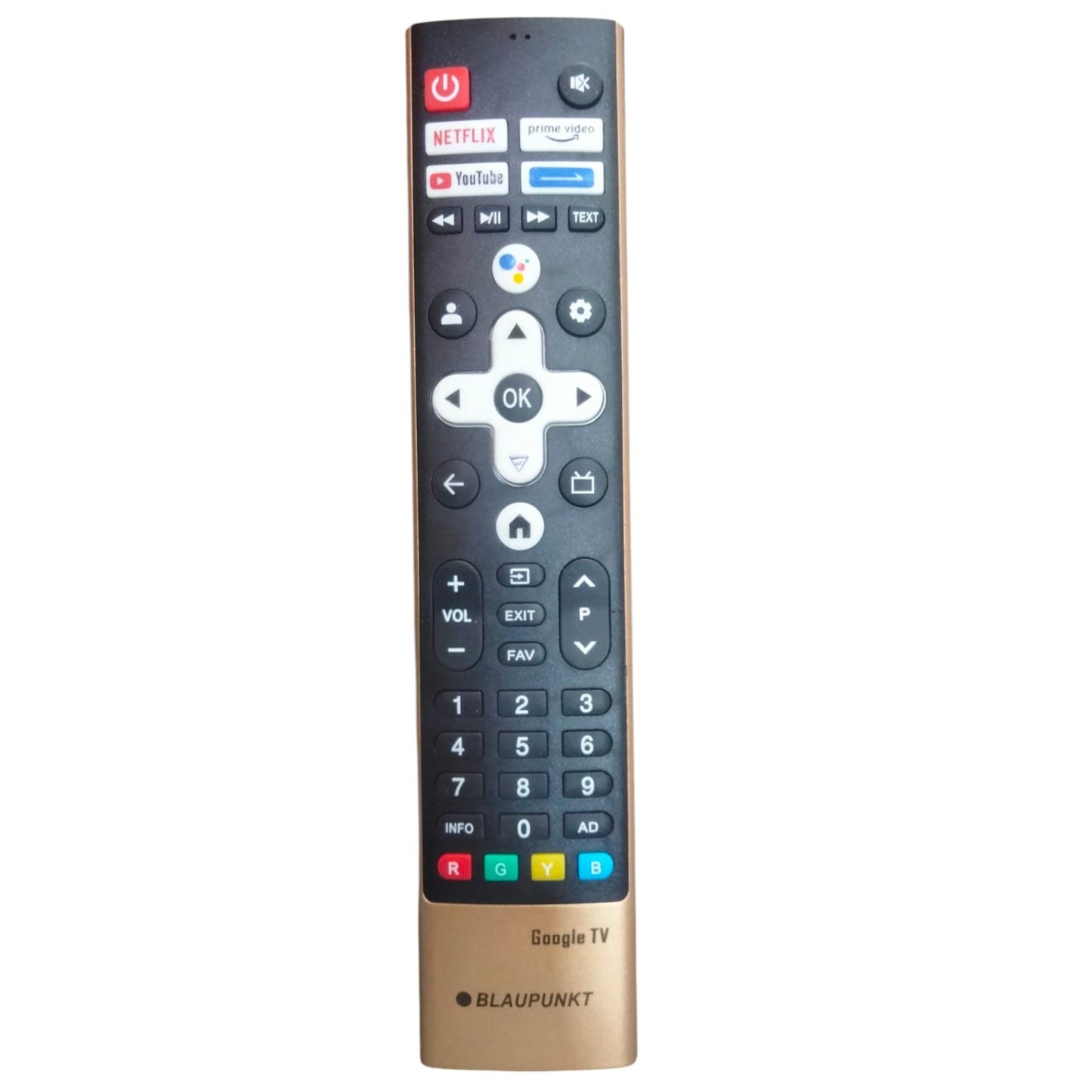 Blaupunkt Smart Google TV Remote – Voice Control with Shortcut Keys for Netflix, YouTube, Prime Video & More #