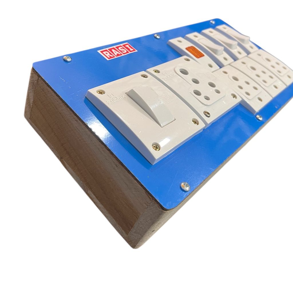 RASI mixed socket wooden extension switch board with indicator