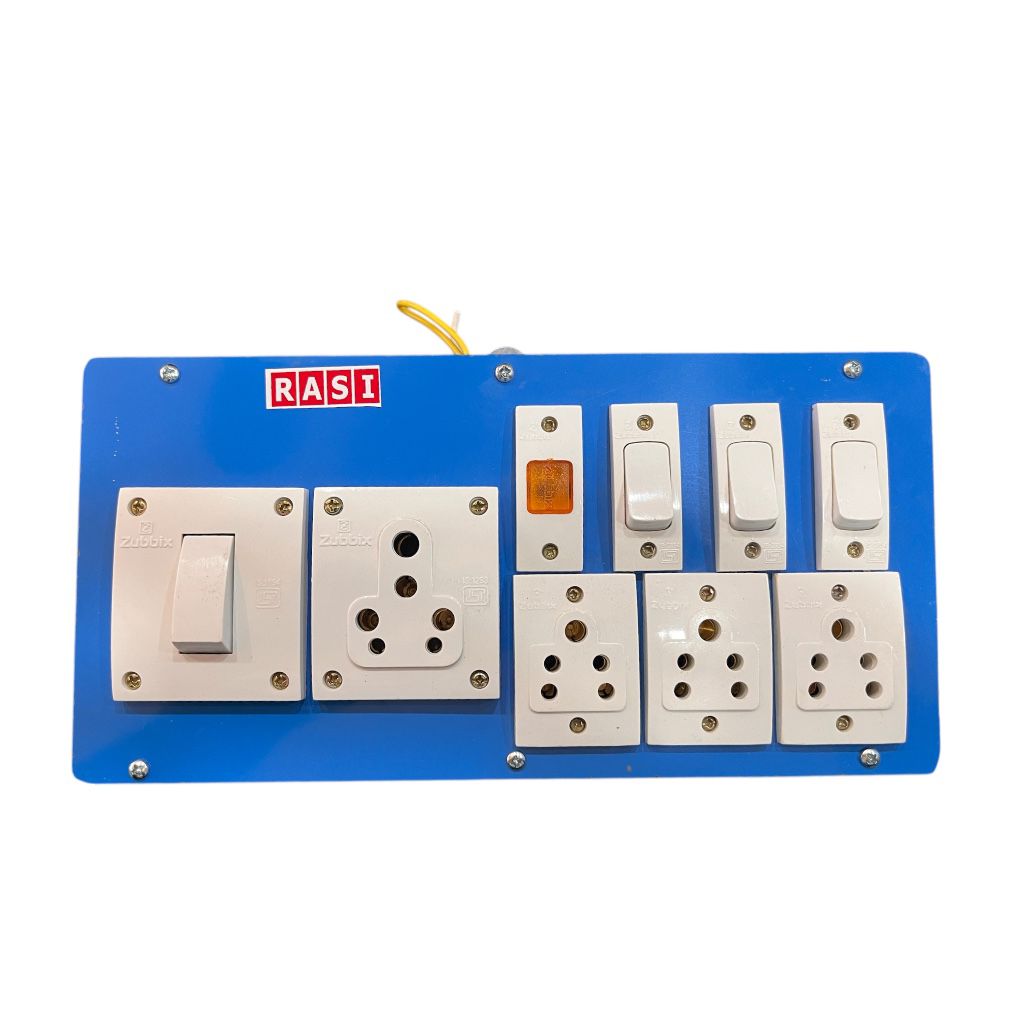 RASI wooden extension board with 1 fifteen amp and 3 five amp sockets