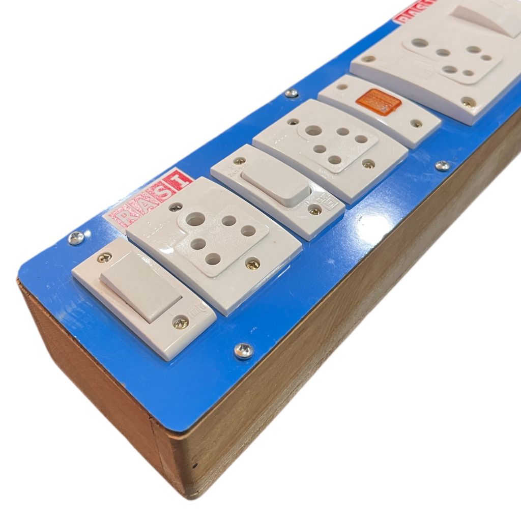 RASI mixed socket wooden extension switch board with indicator