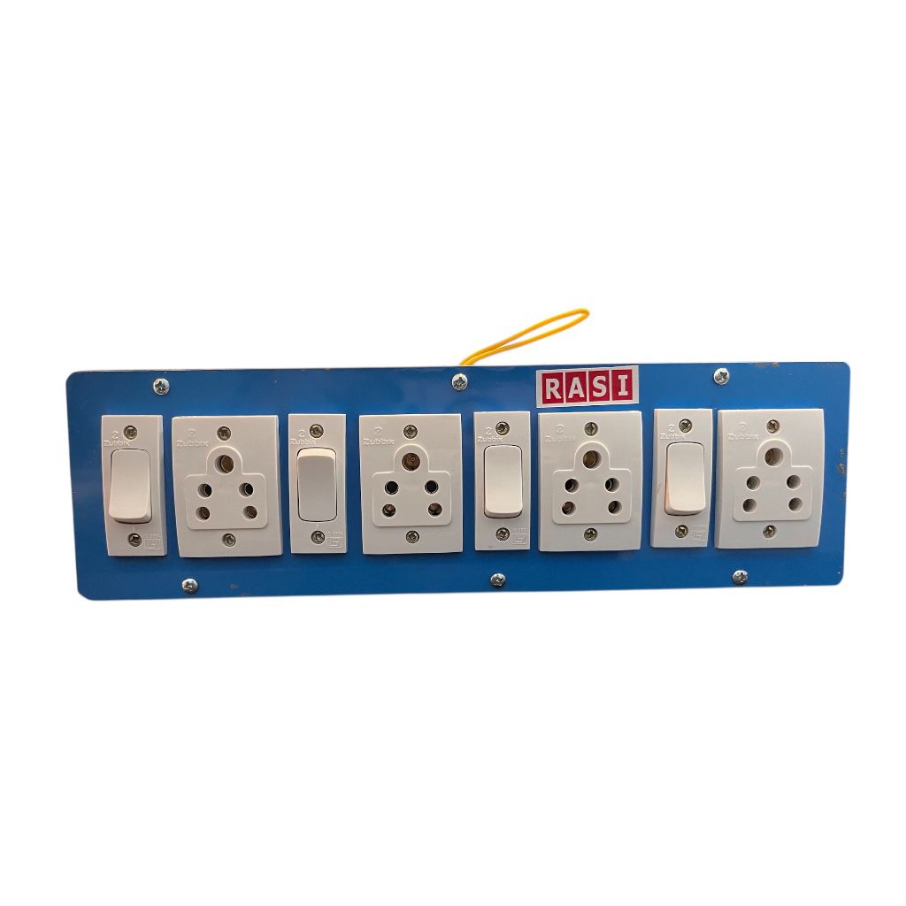 RASI wooden extension switch board with 4 five amp sockets
