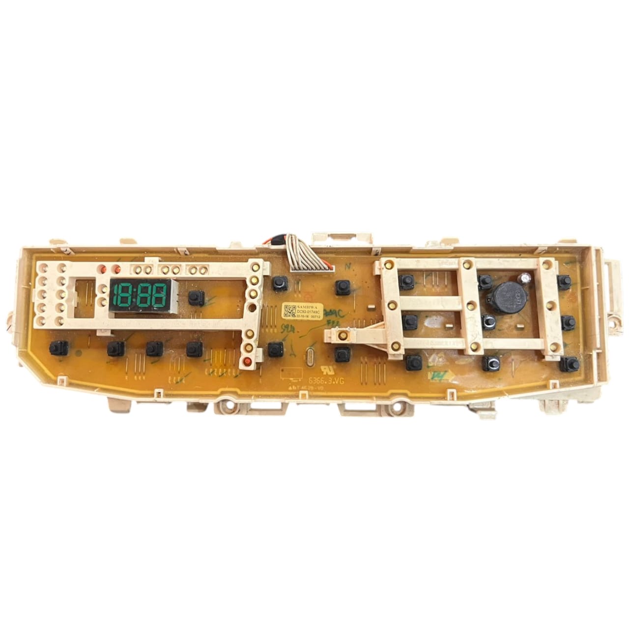 Refurbished LG washing machine control board with 10 buttons and digital display