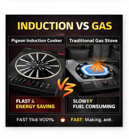 Pigeon Rapido Anti-Skid Induction Cooktop – 2100W High Power | 8 Preset Menus | Feather Touch Control | Energy Saving Cooker