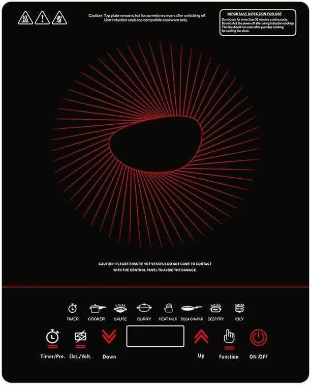Pigeon  Induction Cooktop Push Button Electric Stove Portable Black #