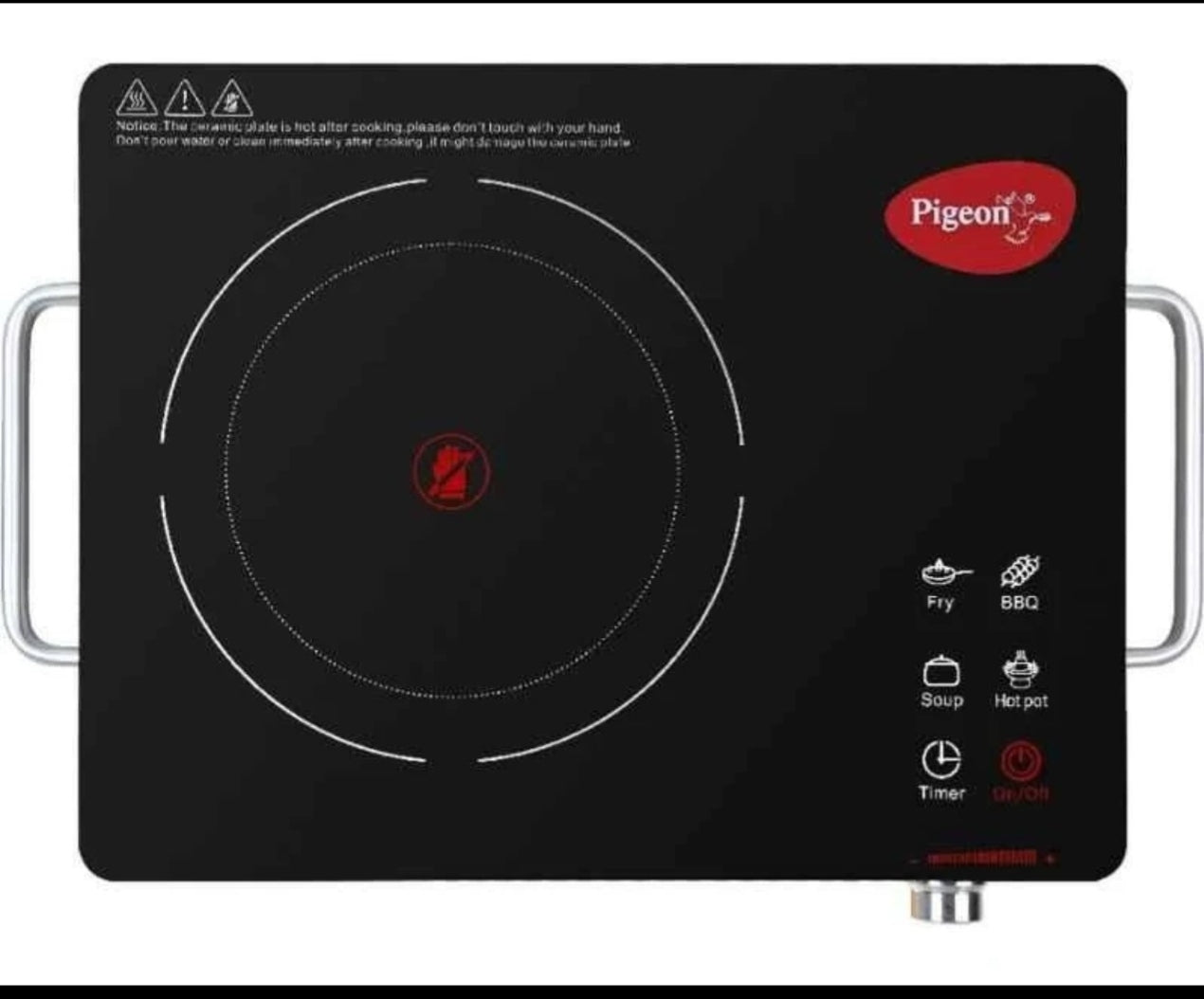 Pigeon Radiant Infrared Cooktop 2000W – BBQ Grill Timer Touch Control India