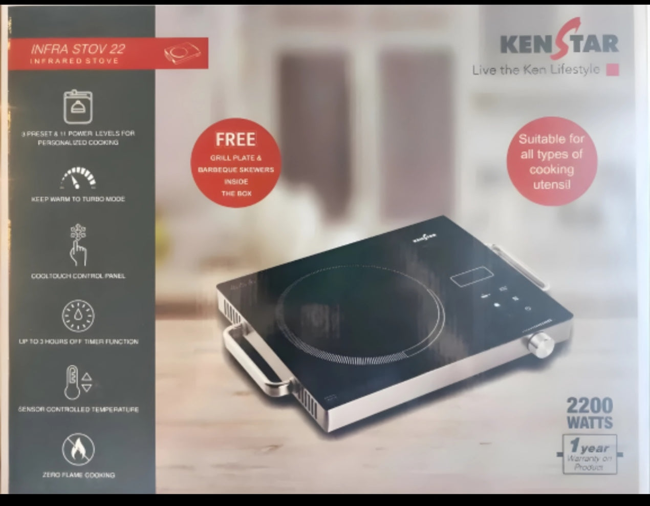 Infrared cooktop 2200W sensor control — zero flame cooking India 2026