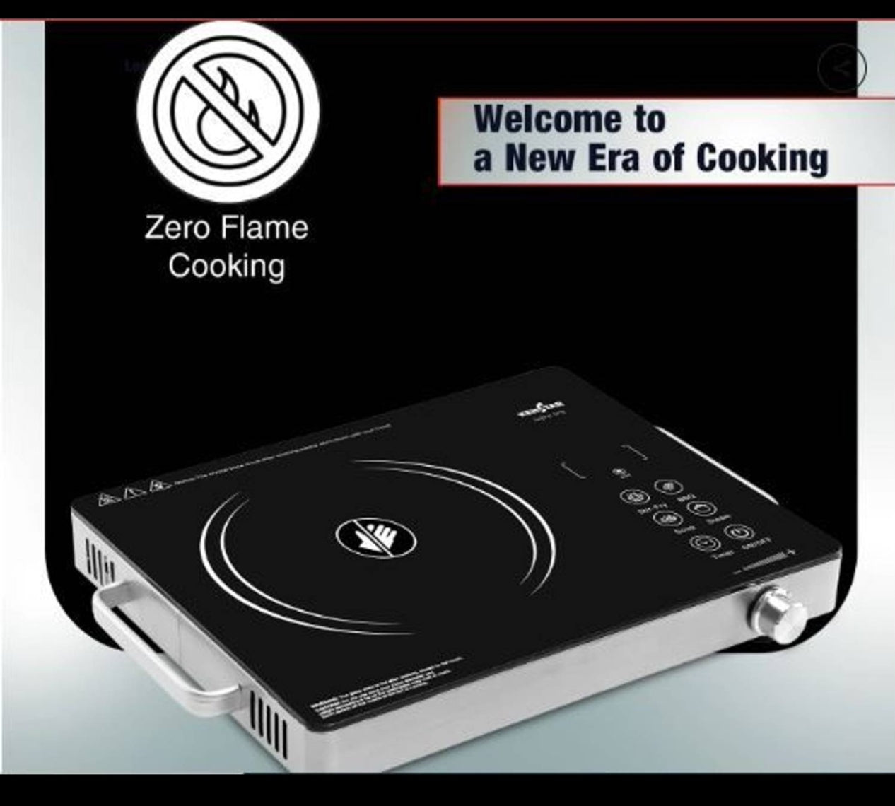Kenstar Infra Eco Infrared Cooktop 2200W with Grill Plate and Skewers | Buy Online India
