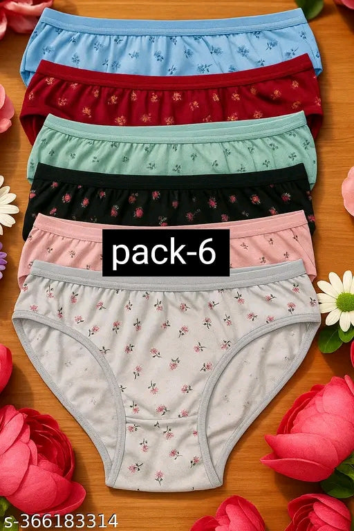 6 Piece Combo Women Girl Panties Innerwear – L India