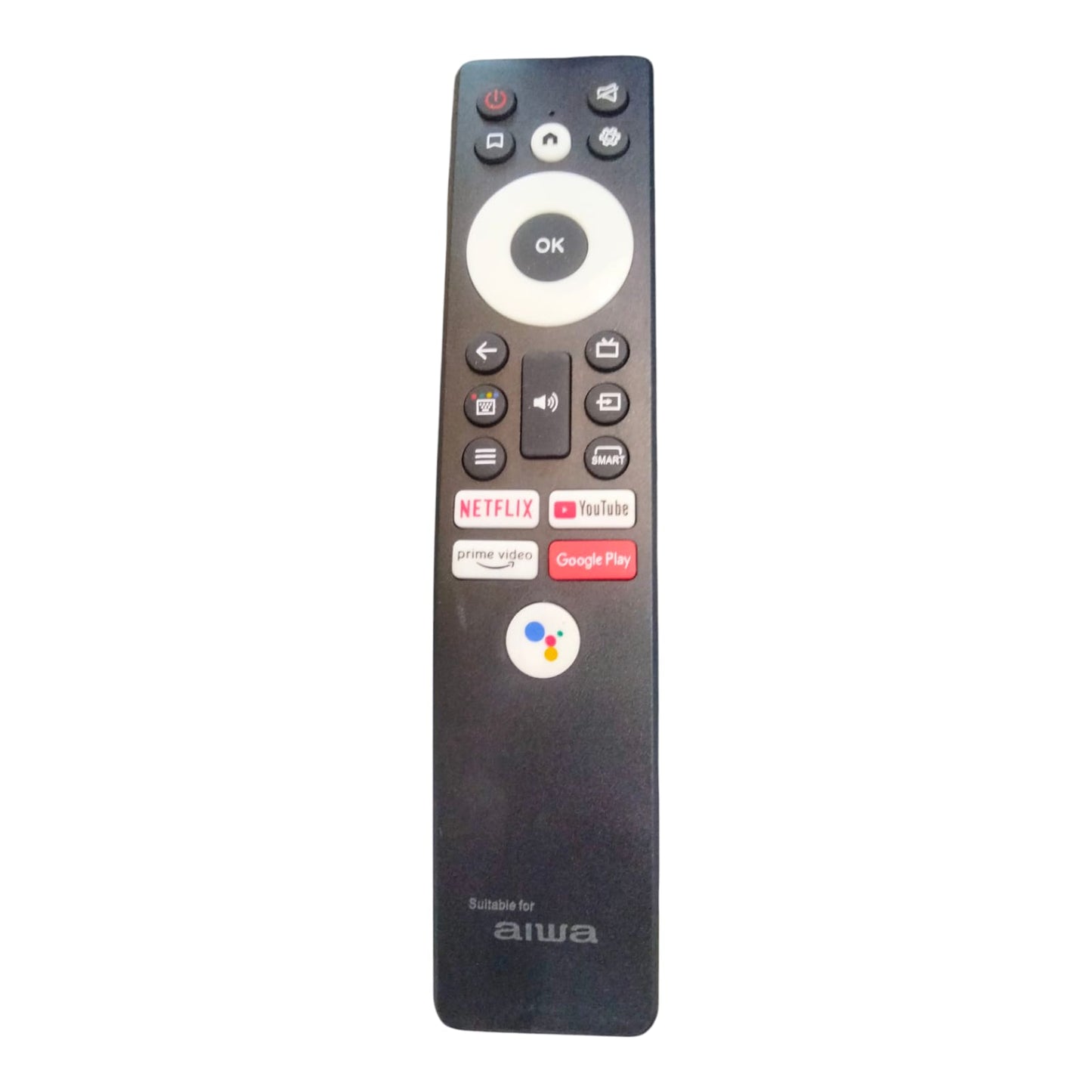 Aiwa Smart TV Remote Control – Compatible with Netflix, YouTube, Prime Video, Google Assistant | Replacement Remote for Aiwa Android LED TVs