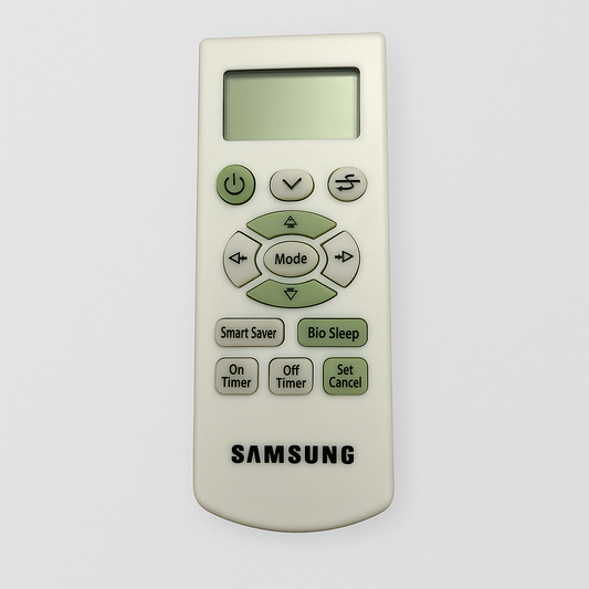 Samsung AC Remote Model 58 AC68 front view — compatible split AC India Faritha 2026