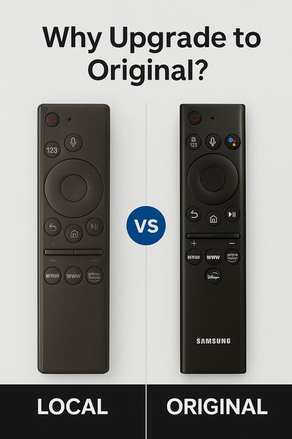 Original vs compatible Samsung remote comparison — upgrade to genuine Samsung remote India Faritha