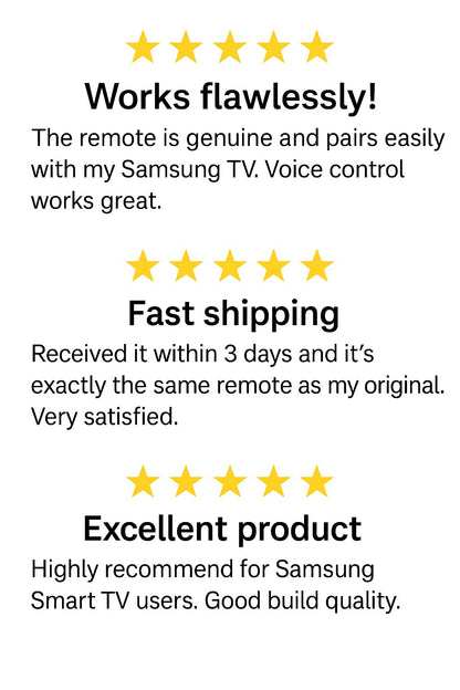 5-star customer reviews for Samsung Smart TV remote – trusted by happy buyers across India
