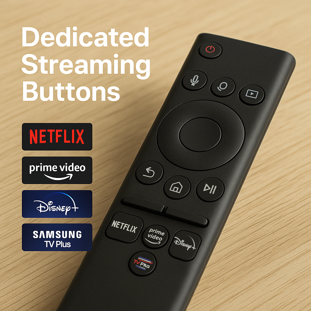 Samsung Smart TV Remote front view — original voice control India Faritha 2026