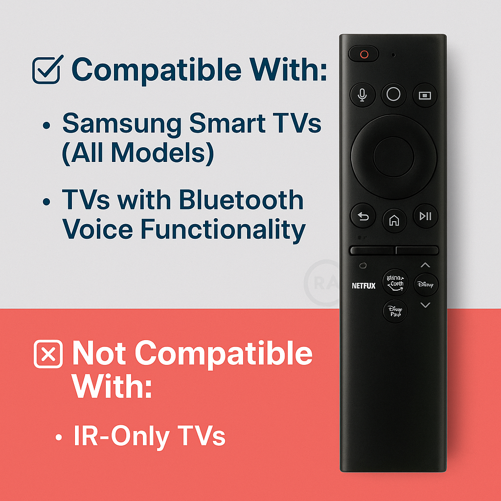 Samsung Smart TV Remote with Faritha guarantee badge — original tested India 2026