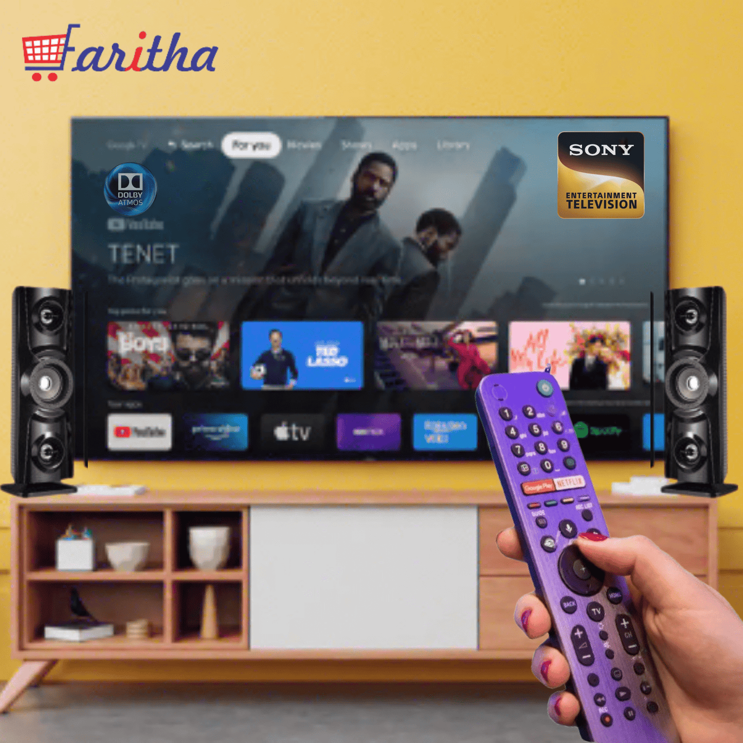 Original Sony Smart TV Remote packaging — genuine Sony Bravia remote box India Faritha 2026
