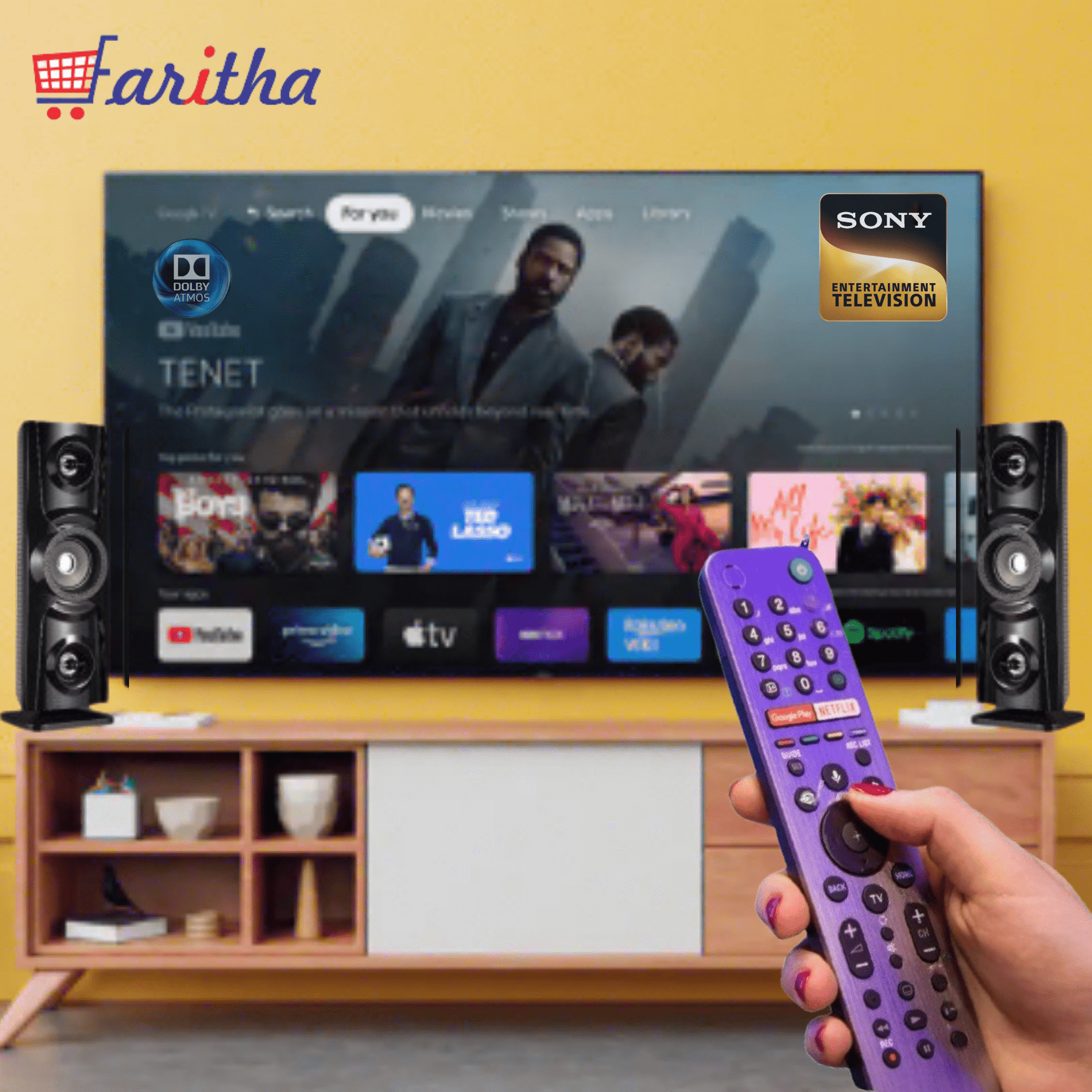 Original Sony Smart TV Remote packaging — genuine Sony Bravia remote box India Faritha 2026