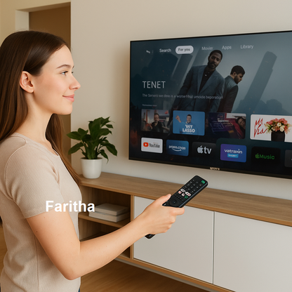 Original Sony Bravia remote — back view, battery compartment, genuine Sony product India