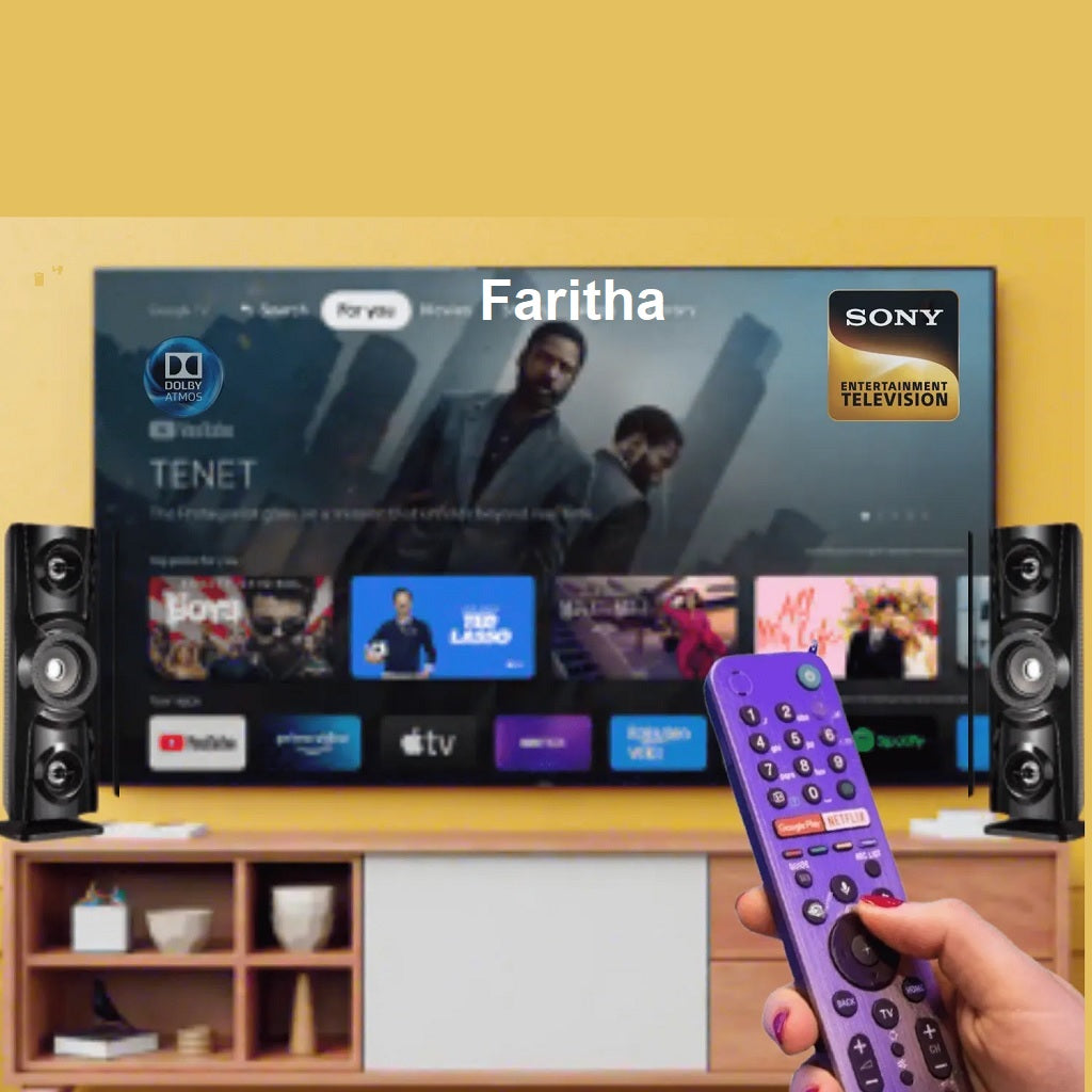Sony Smart TV Remote buttons closeup — Netflix Google Play voice button, original Sony India