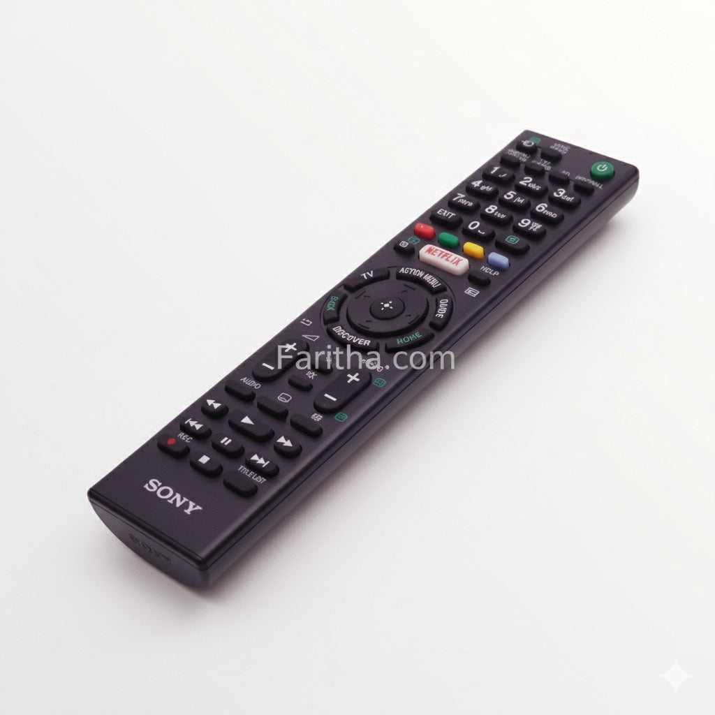 Sony Smart TV Remote with Netflix button — compatible Bravia front view India Faritha