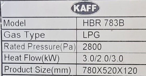 3 Burner Set for KAFF HBR 783B LPG Gas Stove – Brass Burners Compatible with 3.0/2.0/3.0 kW Heat Flow