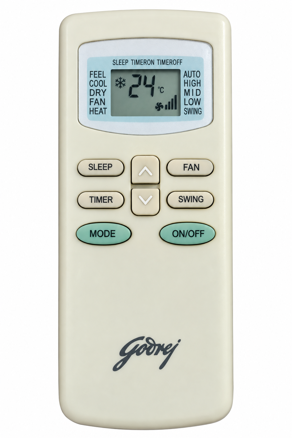 Godrej AC remote control front view