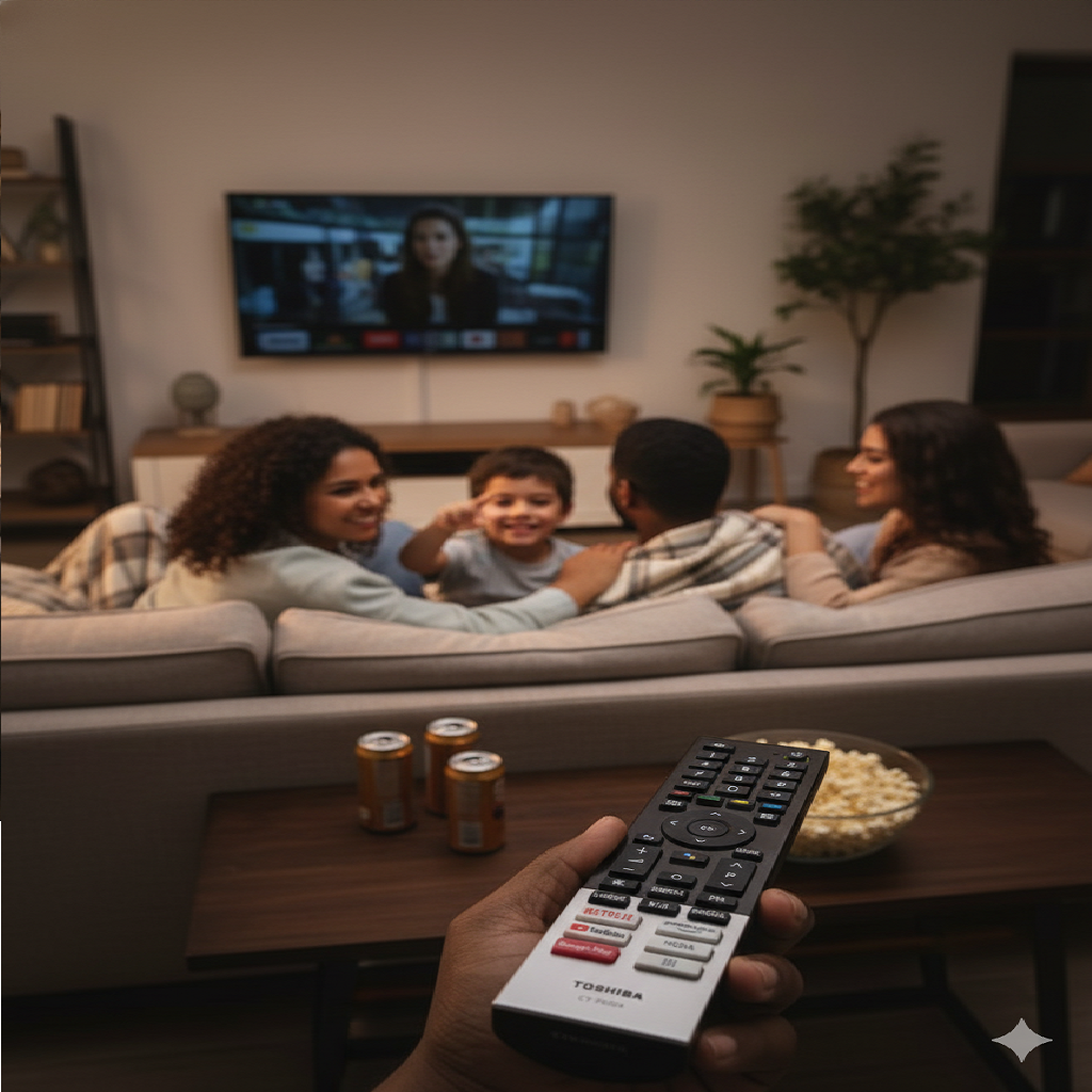 Toshiba Smart TV Remote CT-95024 buttons — voice Netflix Prime Video YouTube India Faritha