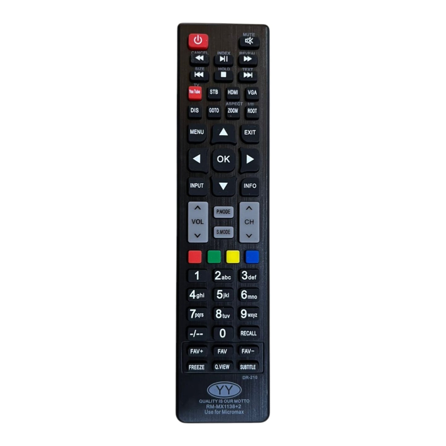 Universal Remote Control RM-MX1138+2 for Micromax LED TV
