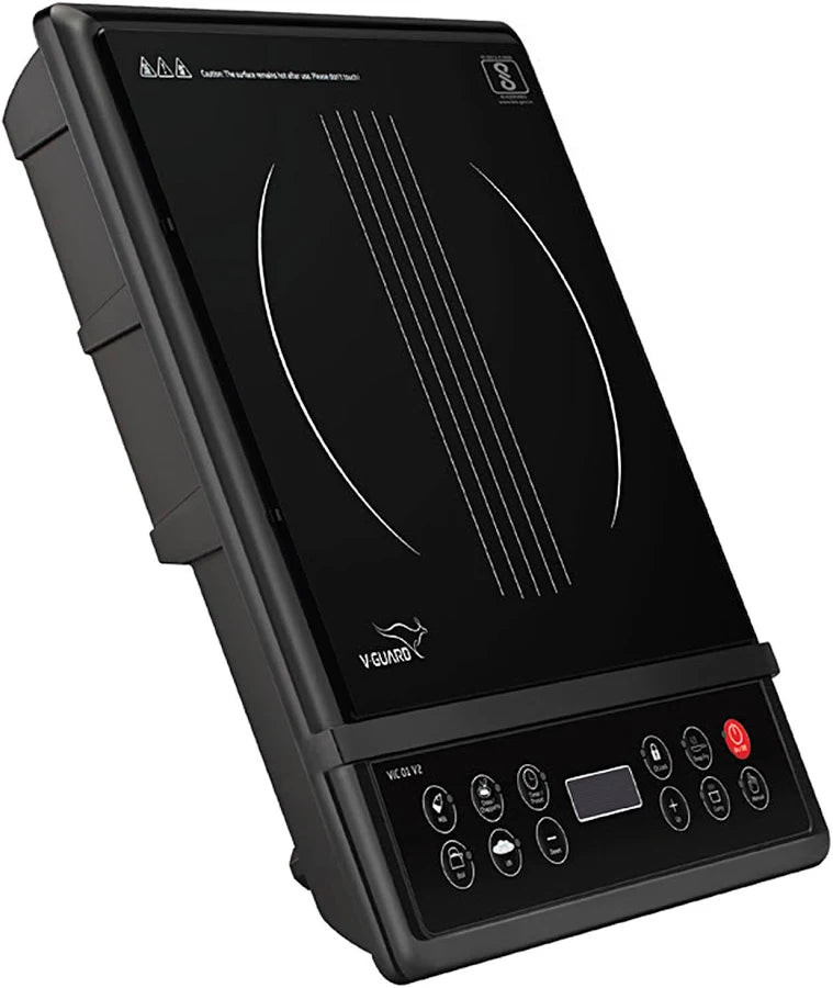 V-Guard VIC 01 V2 induction stove with multiple cooking modes and touch controls