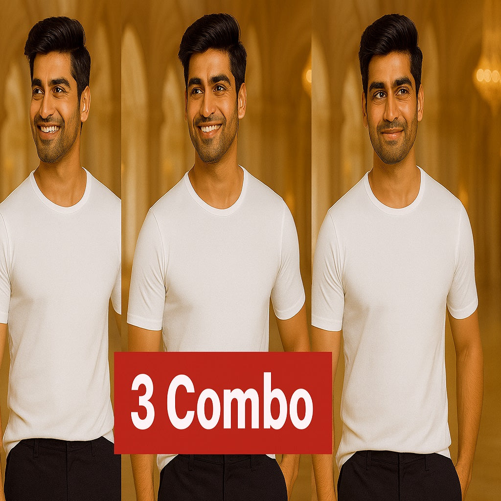 वाइकिंग पुरुषों की कॉटन बनियान - आधी आस्तीन वाला आरामदायक कैज़ुअल इनरवियर #