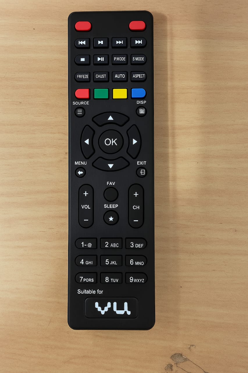 VU LED LCD TV Remote Control — front view, compatible all VU non-smart TVs, buy India Faritha