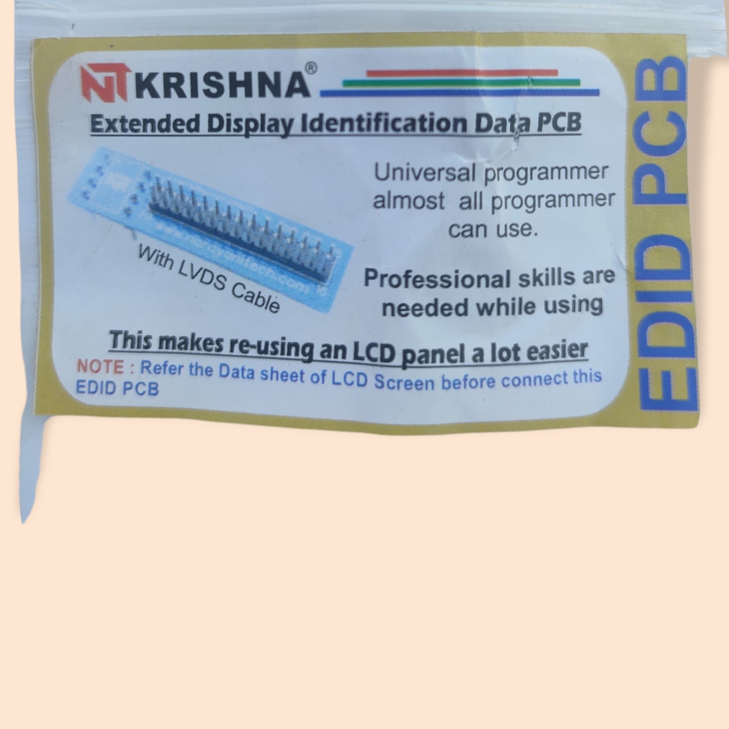 Extended display identification Data EDID PCB with LVDS Cable - Faritha