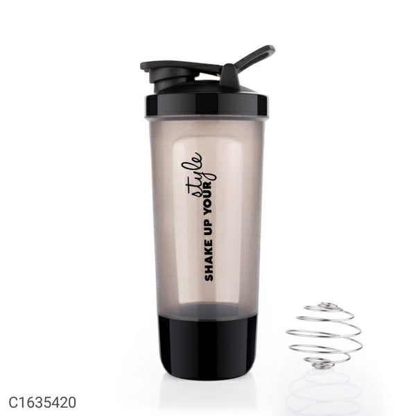 1pc Protein Powder Shake Cup Fitness Sports Bottle With Mixing Ball